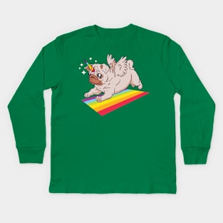 Pug Unicorn Kids Long Sleeve T-Shirt